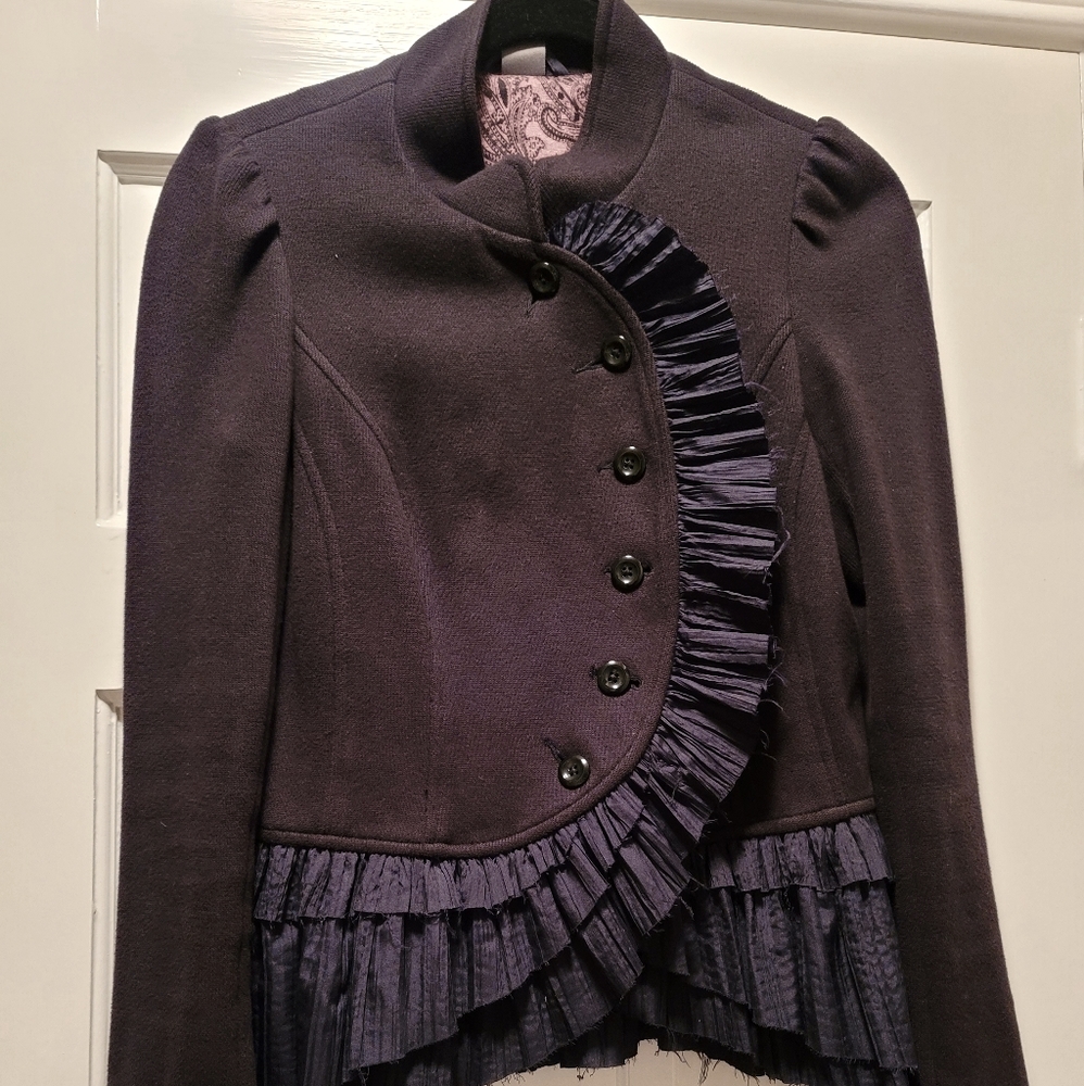 FREE PEOPLE Asymmetrical Ruffle Blazer